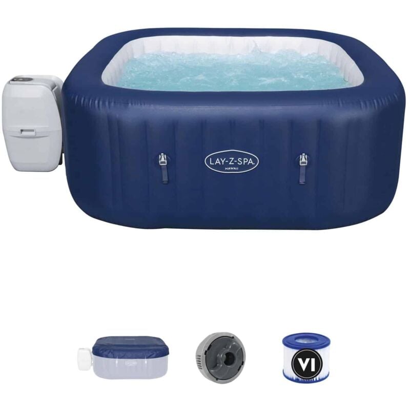 Spa Hinchable Bestway Lay-Z-Spa Hawaii Para 4-6 personas Cuadrado180x180x71 cm