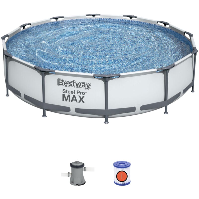 Piscina Desmontable Tubular bestway steel pro max 366x76 cm con depuradora cartucho 1.249 lh acima del suelo 366 76