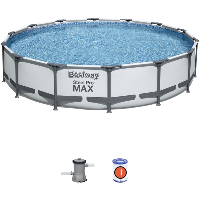 Piscina Desmontable Tubular Bestway Steel Pro Max 427x84 cm con Depuradora Cartucho 2.006 L/H