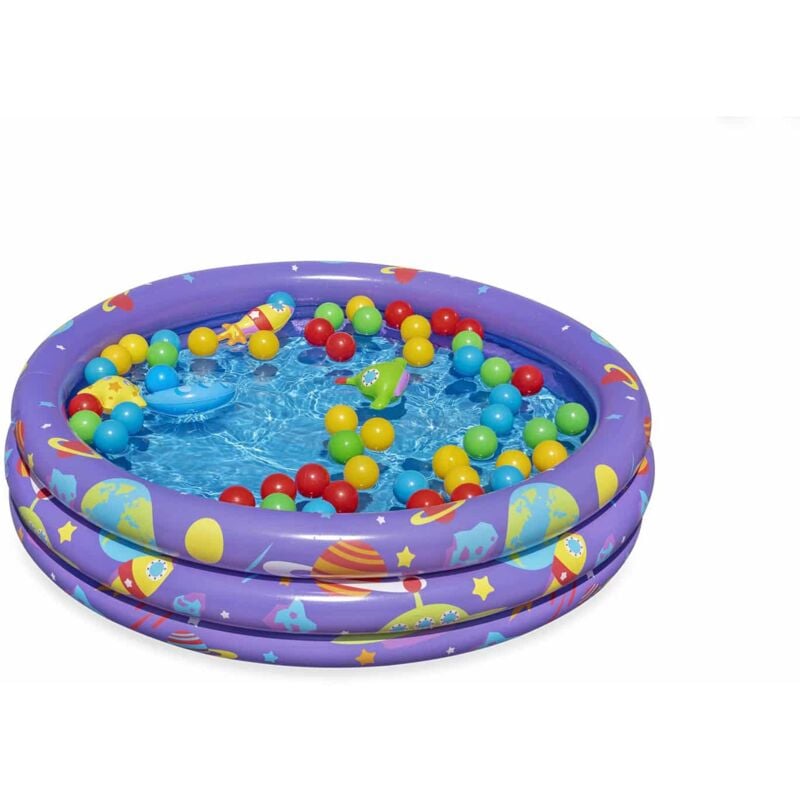 Piscina de Bolas Hinchable Infantil Bestway 102x102x25 cm Mayores de 2 Años Morado