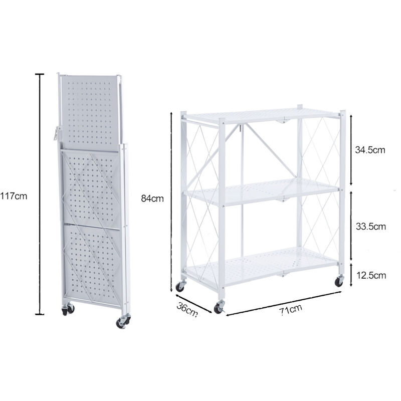 Estantería Metálica Plegable Catter House Kim 84 - 71,5x36x84 Cm