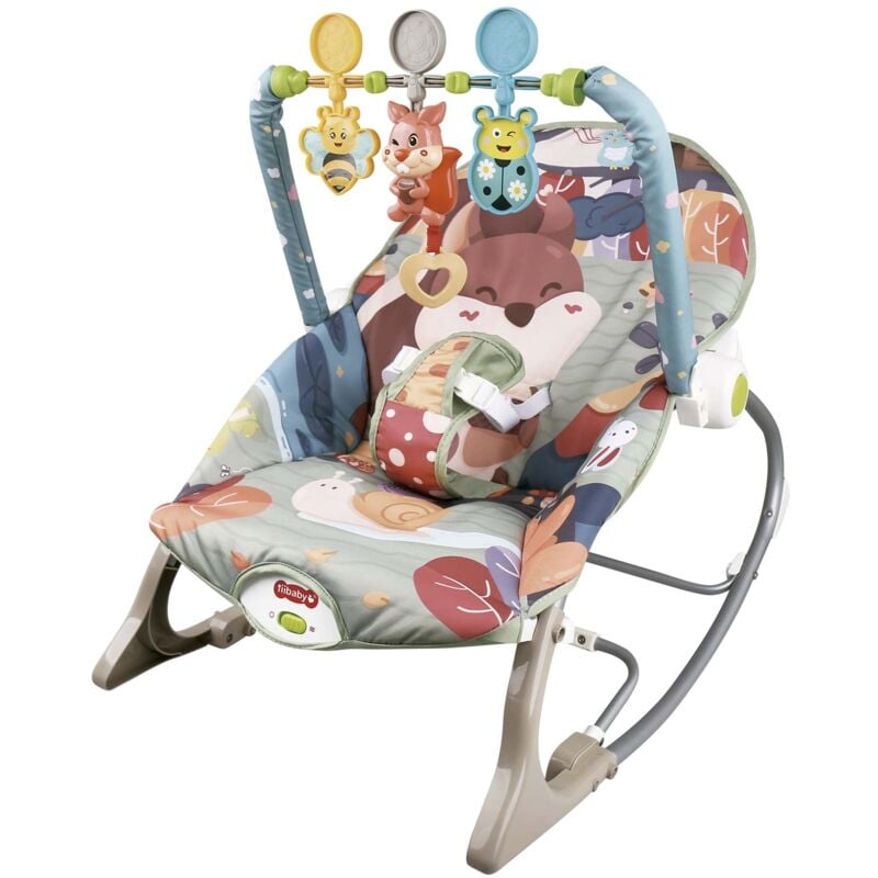 Hamaca Mecedora para Bebés Robincool Rocker 49x46x65 cm Accesorios con Vibración y Sonidos