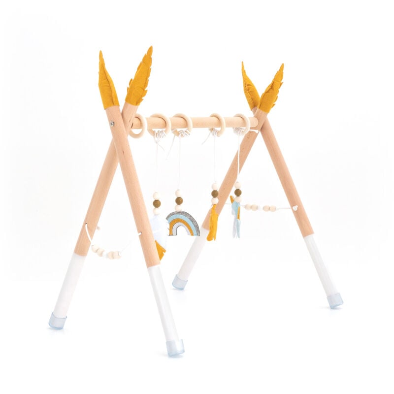 Gimnasio de Bebé Montessori Robincool Hanger 60x44x57 cm de Madera Ecológica con Patas Antideslizantes