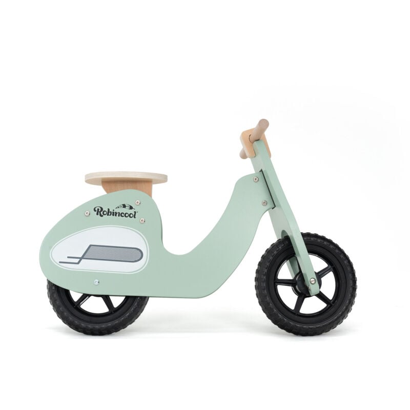 Infantil Sin Pedales montessori robincool motorbike 73x27x51 cm correpasillos de madera color verde que aumenta el equilibrio y la