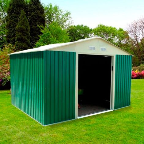 Caseta Metálica Gardiun Bristol 7,74 m² Exterior 241x321x205 cm Acero Galvanizado Verde