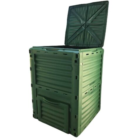 con Capacidad de 300 L Zerone Compostador de Jardín Marrón 60 x 60 x 83 cm