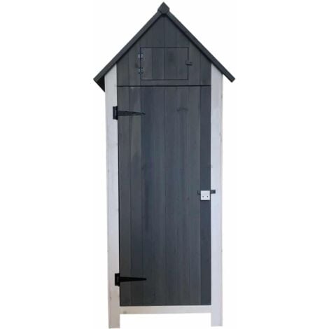 Armario Multiusos para Jardín Gardiun Kylie Gray 54x77x179 cm en Madera con Puerta Abatible  Cubierta Asfáltica