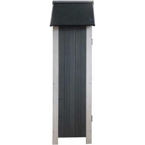 Armario Multiusos para Jardín Gardiun Kylie Gray 54x77x179 cm en Madera con Puerta Abatible  Cubierta Asfáltica