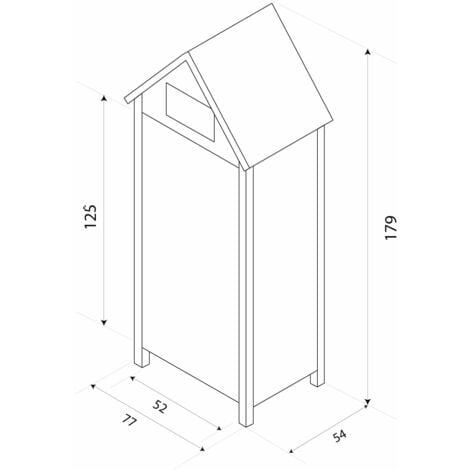 Armario Multiusos para Jardín Gardiun Kylie Gray 54x77x179 cm en Madera con Puerta Abatible  Cubierta Asfáltica
