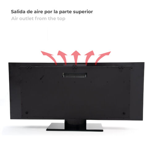 Chimenea Eléctrica de Pared 1600W Kekai Kentucky 128x26x61 cm con Simulación de Fuego Negra Mando Incluido Interior