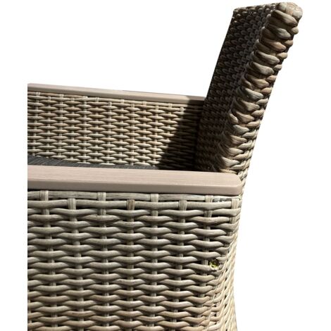 Sillón de Ratán Sintético y Acero Chillvert Turin 65x68,5x93,5 cm con Cojín Antracita