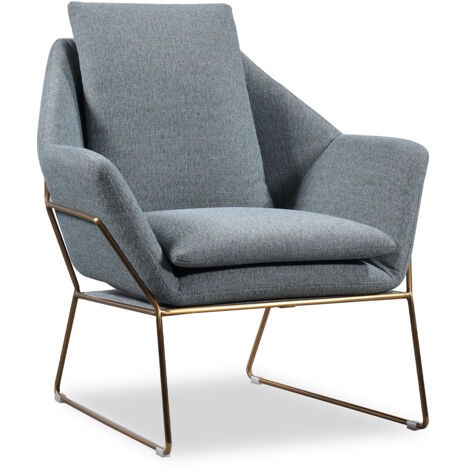 Butaca Tapizada Gris Tuy Pärumm 78x78x77 cm con Patas de Metal (1/5)