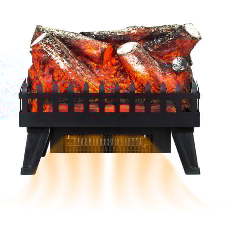 Chimenea Decorativa Eléctrica Uso Interior con Efecto Fuego de Leña Portátil Kekai Utah 47.5x22x40.36 cm 2 Niveles Calefactor