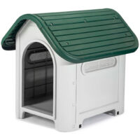 Caseta de Perro Pequeño Gardiun Kira 75x59x66 cm Fabricado en Resina Color Beige/Verde