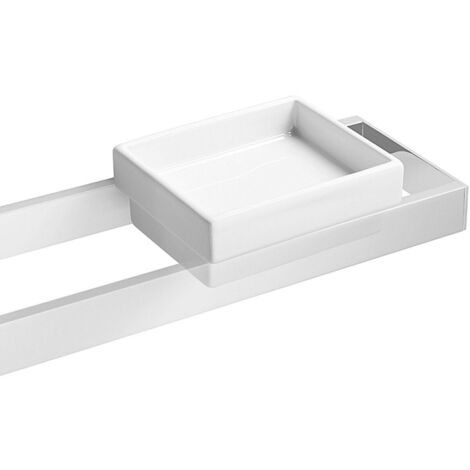 Lineabeta - Porte-savon en céramique Skuara blanc L.12cm (1/2)