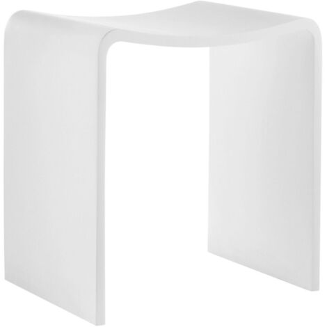 Lineabeta - Tabouret Scagni arrondi en pierre blanche mate (1/4)