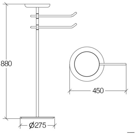 Lampe Sur Pied Porte-serviettes En Laiton Foncé - Moderne Avec Bague - Arterameferro
