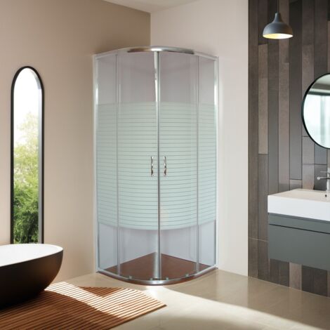 Siro - Cabine de douche ronde coulissante 4 portes 80x80 cm