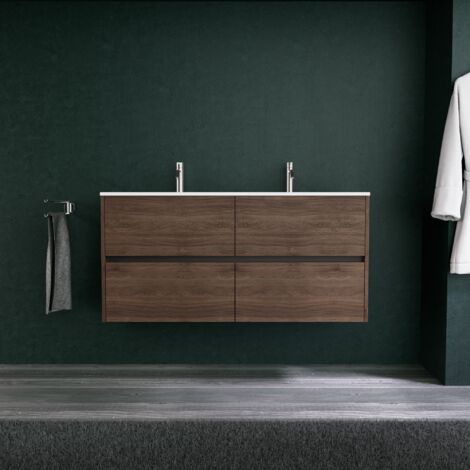 Inda - Meuble de salle de bain 4 tiroirs L.120 avec double vasque (1/5)