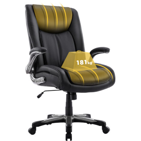 COLAMY Chaise de bureau – Chaise de bureau ergonomique Robuste, charge maximale 181 kg-Noir