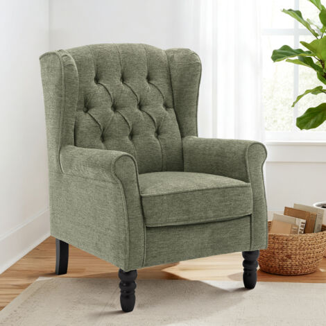 COLAMY Chaise - Fauteuil design minimaliste — Alliez confort et style pour sublimer votre intérieur moderne-vert