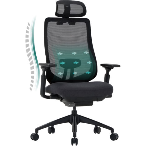 Colamy – Chaise de bureau ergonomique avec accoudoirs 4D – Siège réglable avant-arrière – Confort optimal pour travail intensif – Pivot 360° (1/5)