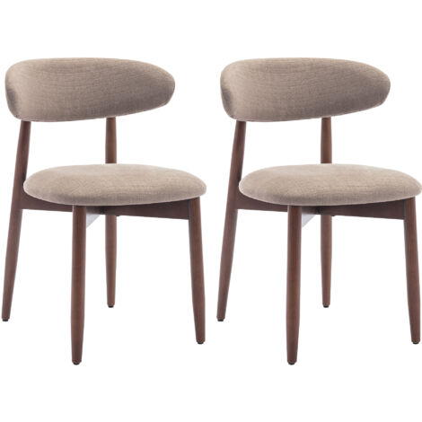 COLAMY Chaise D6270-CAM-FB - Chaises en bois massif – Lot de 2, robustes et élégantes, style nordique minimaliste, idéales pour salle à manger et cuisine,marron