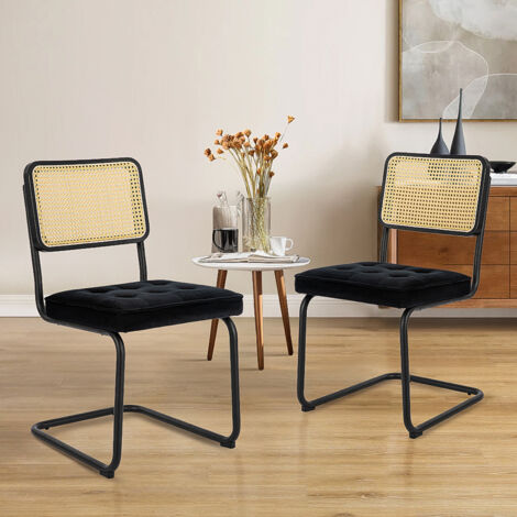 Colamy chaise-Lot de 2 Chaises -Réinventez vos repas avec une chaise au confort raffiné-Noir (1/5)