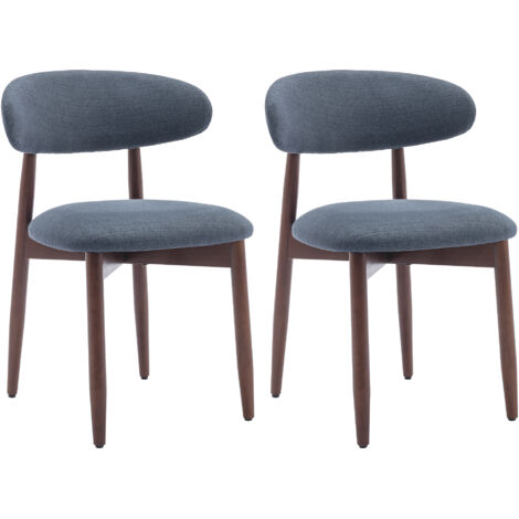 COLAMY Chaise - Chaises en bois massif – Lot de 2, robustes et élégantes, style nordique minimaliste, idéales pour salle à manger et cuisine,Bleu