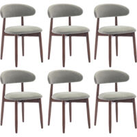 Colamy – Lot de 6 chaises en bois massif – Structure stable et durable – Dossier ergonomique – Confort optimal pour salle à manger et cuisine – Vert