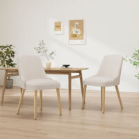 Lot de 2 Chaises de Salle à Manger Haut Dossier – Style Vintage Chic, Assise Confortable, Structure Bois Robuste, Idéales pour Cuisine et Salle à Manger – beige
