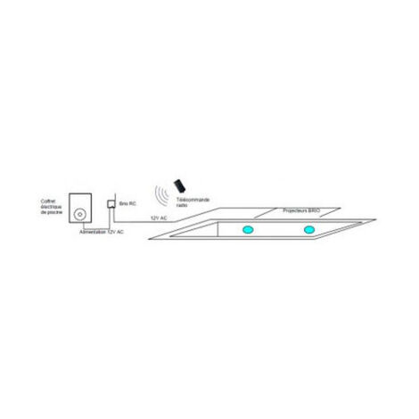 Ccei – Contrôleur radio pour projecteurs LED piscine – Télécommande incluse – 11 couleurs et 7 séquences – Jusqu'à 120W – Installation simplifiée