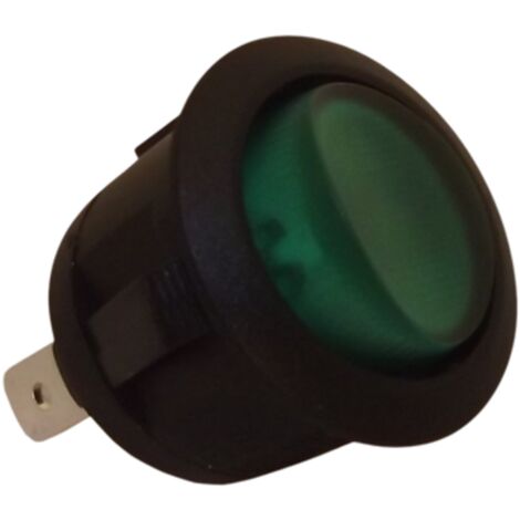 Interrupteur rond voyant vert 20mm – Mécanisme à bouton poussoir – Pour installation électrique en intérieur – Compatible avec modèles CCEI