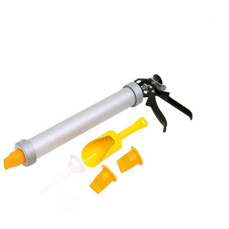 Mob Outillage – Pistolet extrudeur tubulaire – 38 cm – 1.05 kg – Pour colles, mastics et silicones – 5 accessoires inclus
