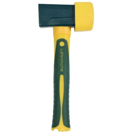Leborgne – Massette Batipro 1.2kg 26cm – Tête en acier au carbone – Embout caoutchouc antichocs pour surfaces fragiles – Manche ergonomique Novamax