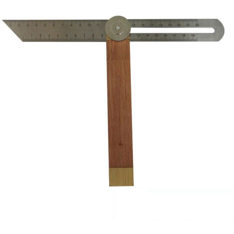 Mondelin – Équerre de menuisier à coulisse – Talon bois avec 2 garnitures laiton – Lame graduée pour précision – Pour bois dur