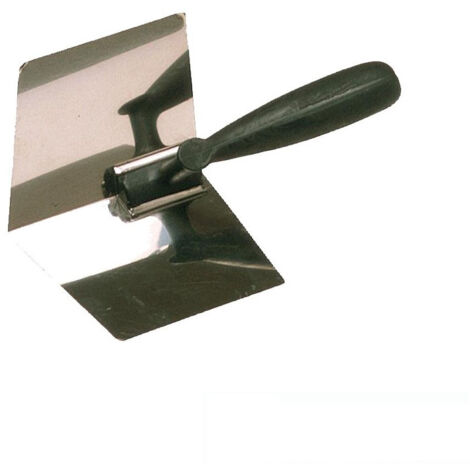 Truelle d'angle intérieur plaquiste – Lame souple en acier inox 200x120mm – Angle 103° – Poignée ergonomique pour confort – Valles
