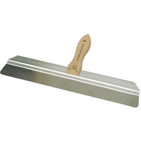 Couteau à enduire – Lame inox trempé 0,6 mm longueur 60 cm – Angles arrondis – Poignée bois certifié PEFC ergonomique – Outil professionnel pour enduit, lissage et finitions soignées