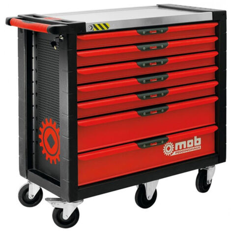 Mob Outillage – Servante d'atelier roulante 7 tiroirs – Charge maximale 1000 kg – Système anti-basculement – Plateau en acier inoxydable