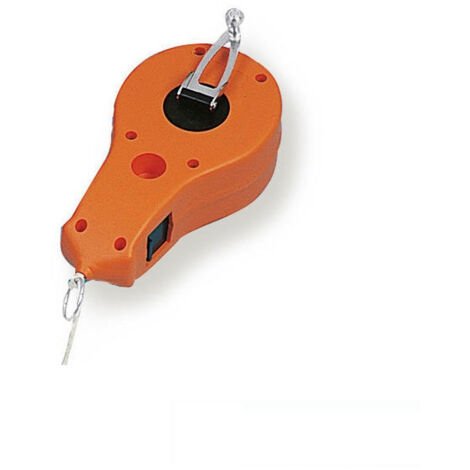 Mondelin – Cordeau-traceur mini-géant 30m – Boîtier plastique robuste – Manivelle en acier rabattable – Résistance polycoton tressé