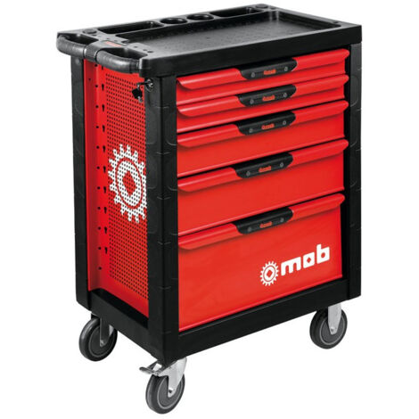 Mob Outillage – Servante d'atelier roulante 970mm – 2 tiroirs verrouillables – Charge max 850kg – Roues orientables avec frein – Dimensions 690x465mm