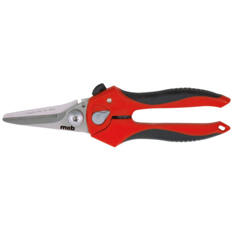 Mob Outillage – Cisaille à tôle droite 210mm – Taillant strié anti-glisse – Coupe précise pour tôle fine, plastique et cuir – Ergonomique et sécurisée