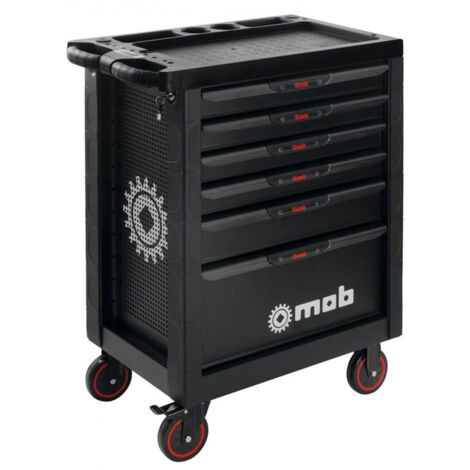 Mob Outillage – Servante d'atelier roulante 6 tiroirs – Capacité de charge 850 kg – Tiroirs 25 kg – 177 pièces outils inclus – Verrouillage sécurisé