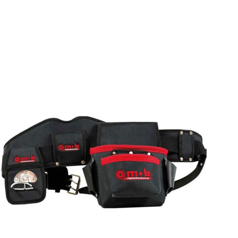 Mob Mondelin – Ceinture porte-outils en textile et cuir – Soutien lombaire optimal – Poche porte-outils et porte marteau – Pour professionnels du bâtiment