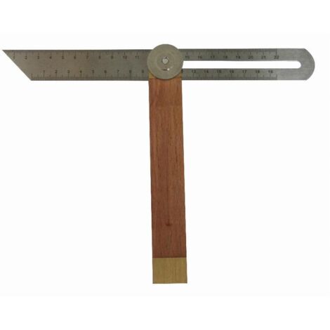 Mob Outillage – Fausse équerre à coulisse de menuisier 400 mm – Lame graduée pour angles précis – Talon en bois avec garnitures laiton – 350290