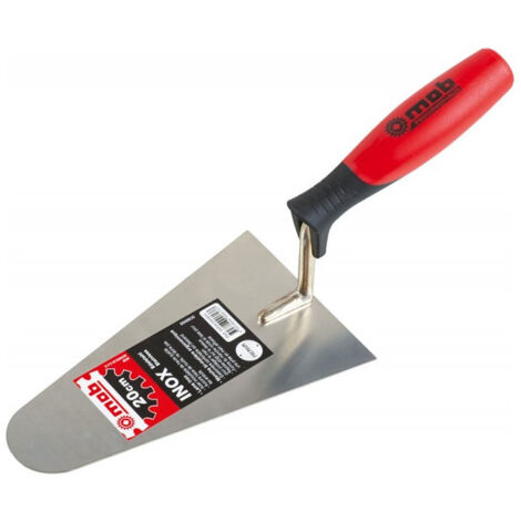 Mob Outillage – Truelle ronde inox 1mm – Manche bi-mat résistant aux produits chimiques – Pour enduits de façade et béton décoratif