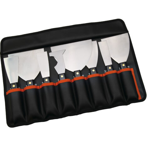 Trousse de couteaux américains en nylon – 7 lames inox 31 à 152 mm + couteau multi-usage acier – Étui lavable et résistant