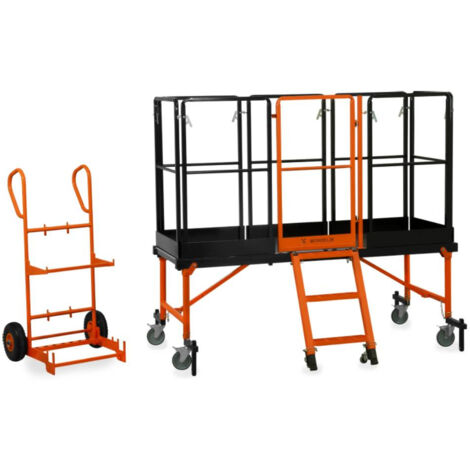 Plateforme roulante réglable - Hauteur de travail de 2.68 à 3.00m - Modulable - 500800