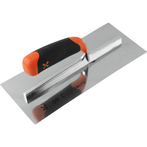 Platoir concave spécial bandes à joint 28x12 cm – Lame inox trempé épaisseur 0,7 mm – Poignée bimatière ergonomique pour finitions placo (1/2)