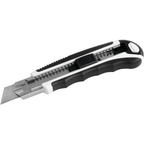 Cutter de Plaquiste 25 mm avec Molette sur Tête – Lame Tranchante Rétractable – Poignée Ergonomique Antidérapante – Outil Professionnel pour Découpe Précise de Plaques de Plâtre, Carton et Plus